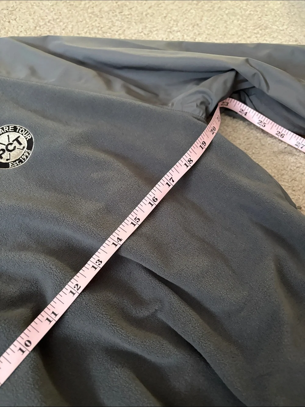 PCT TOUR Charcoal Gray Quarter-Zip Windbreaker size medium